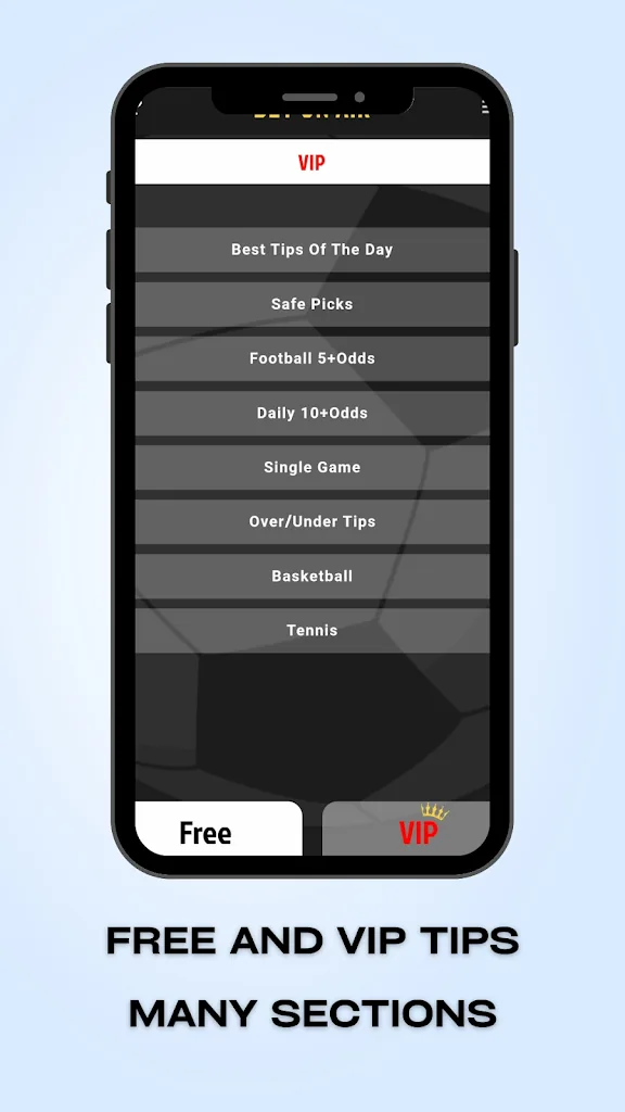 Bet On Air MOD APK - Free and VIP tips sections list inside the app