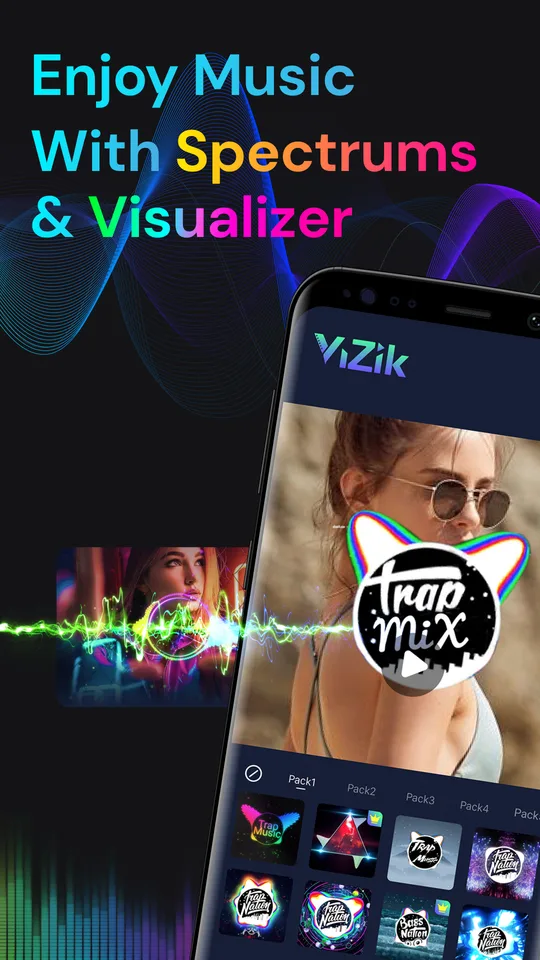 Vizik MOD APK - spectrum visualizer themes and Trap Mix visualizer packs screen