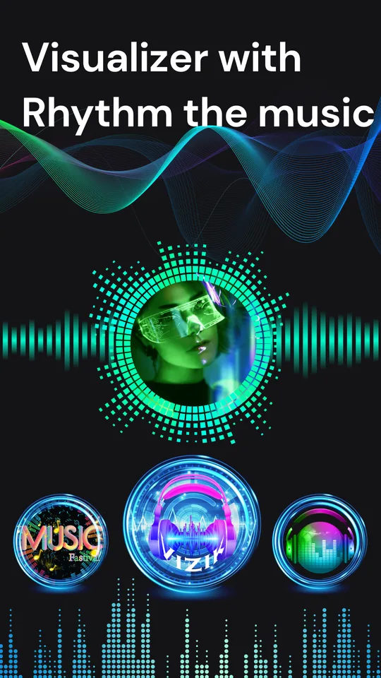 Vizik MOD APK - rhythm-synced circular spectrum visualizer with neon effects